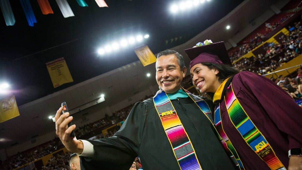 Two students celebrate graduating at ASU's Hispanic Convocation