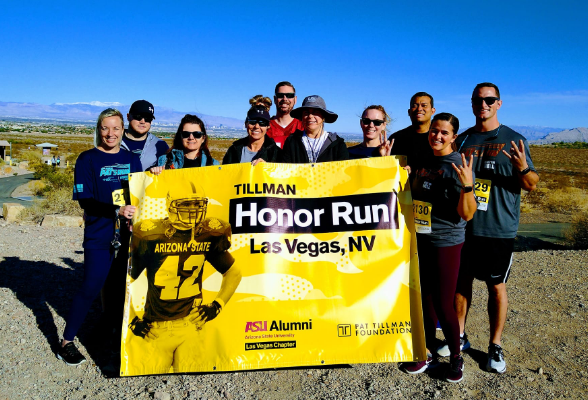Tillman Honor Run banner with people