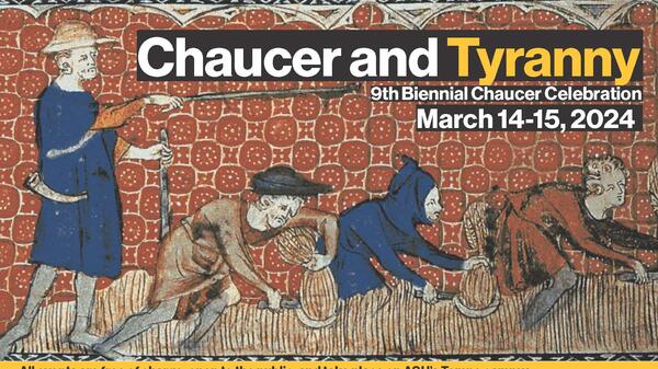 Chaucer and Tyranny, date with art depicting art style of Chaucers time 