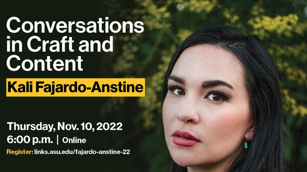 Kali Fajardo-Anstine, Thursday November 10th, 6 p.m. on zoom